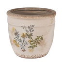 Vaso Porta Pianta Beige Giallo Ø 16x14 cm