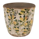 Flower Pot Inside Beige Yellow Ø 14x13 cm