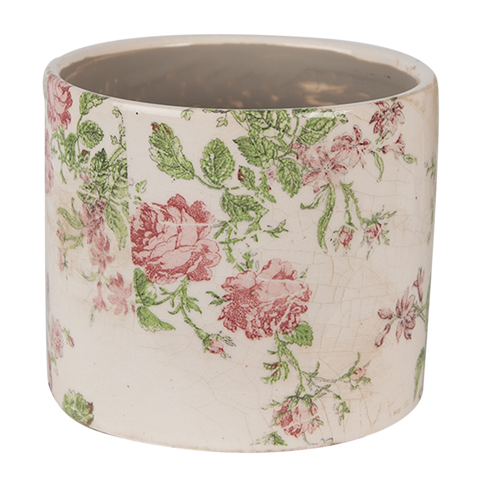 [6CE1623S] Blumentopf für Innen Beige Rosa Ø 12x10 cm