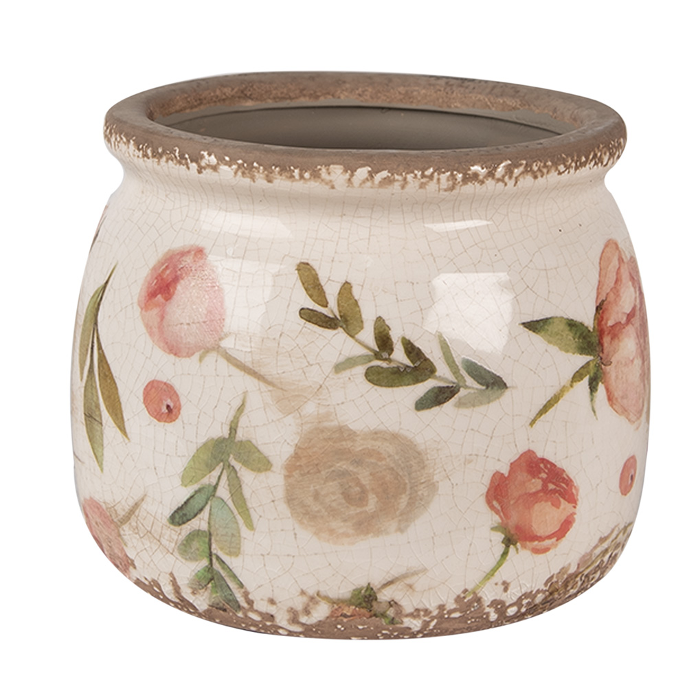 [6CE1625M] Pot de fleurs d'intérieur Beige Rose Ø 16x13 cm