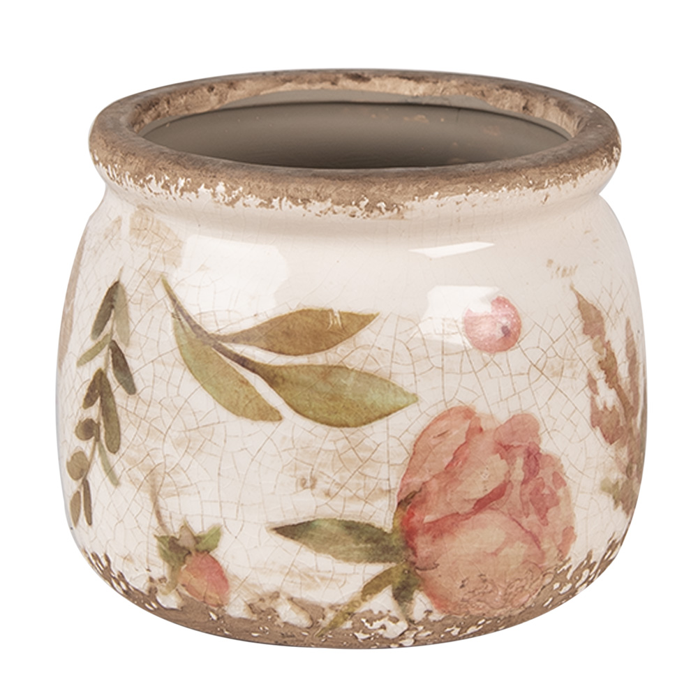 [6CE1625S] Flower Pot Inside Beige Pink Ø 12x10 cm