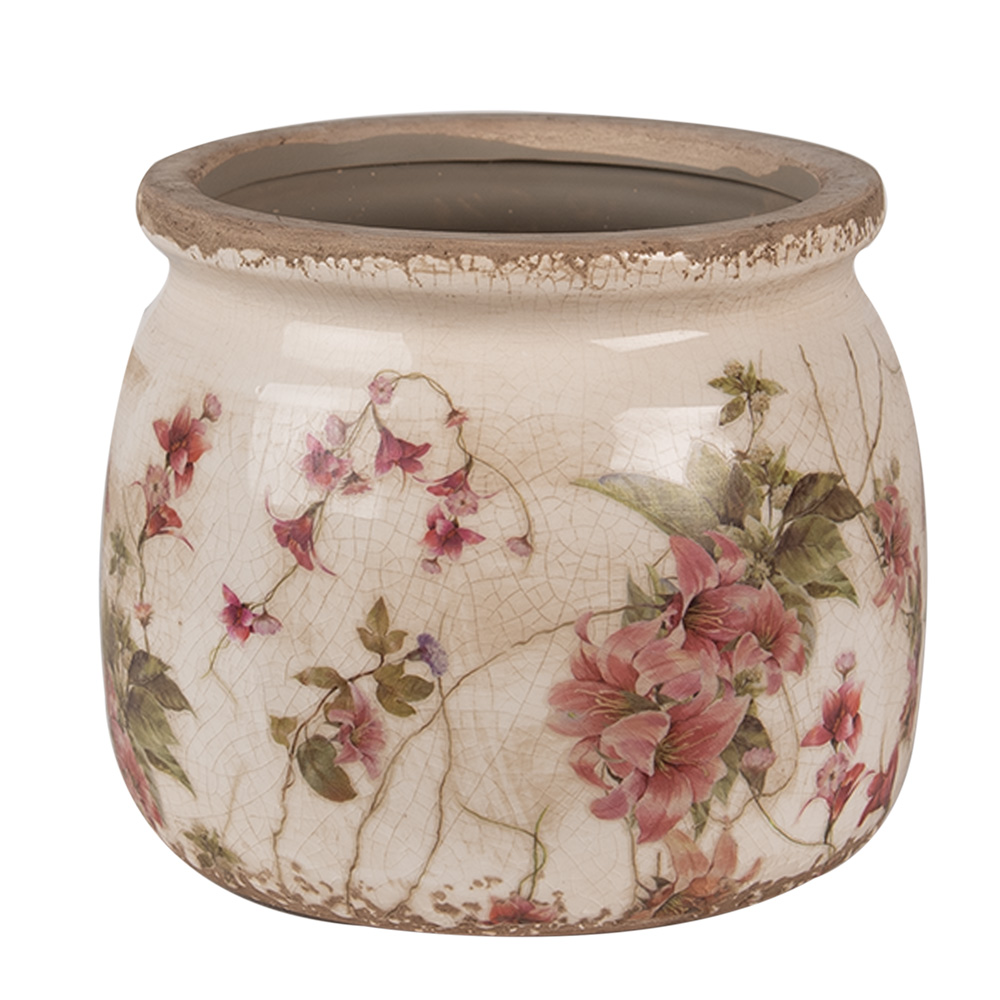 [6CE1628M] Flower Pot Inside Beige Pink Ø 16x13 cm