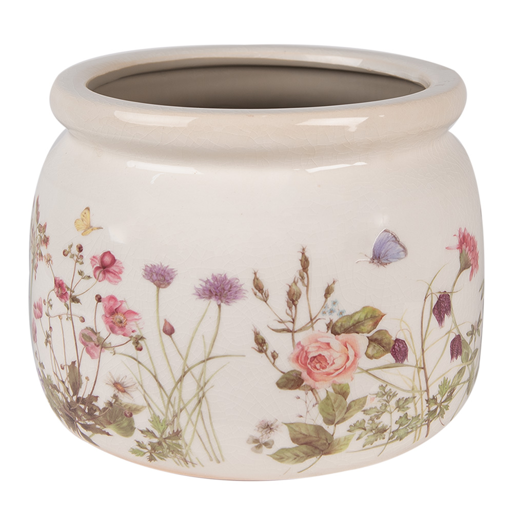 [6CE1630L] Flower Pot Inside Beige Pink Ø 20x15 cm