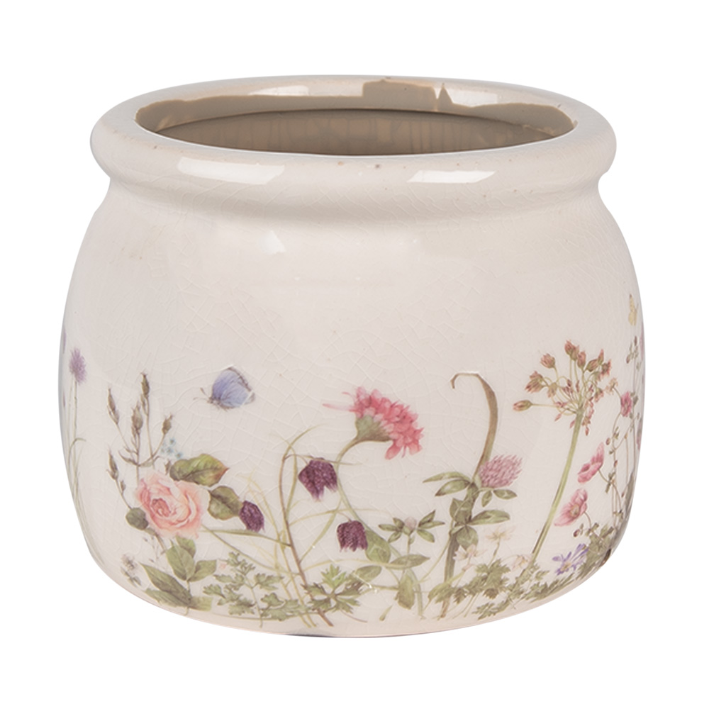 [6CE1630S] Flower Pot Inside Beige Pink Ø 12x10 cm