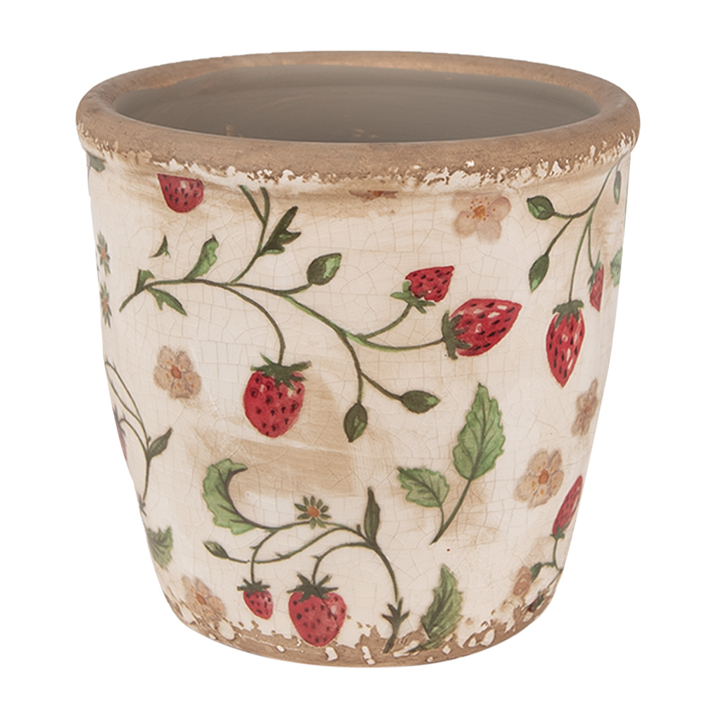 [6CE1631S] Flower Pot Inside Beige Red Ø 13x13 cm