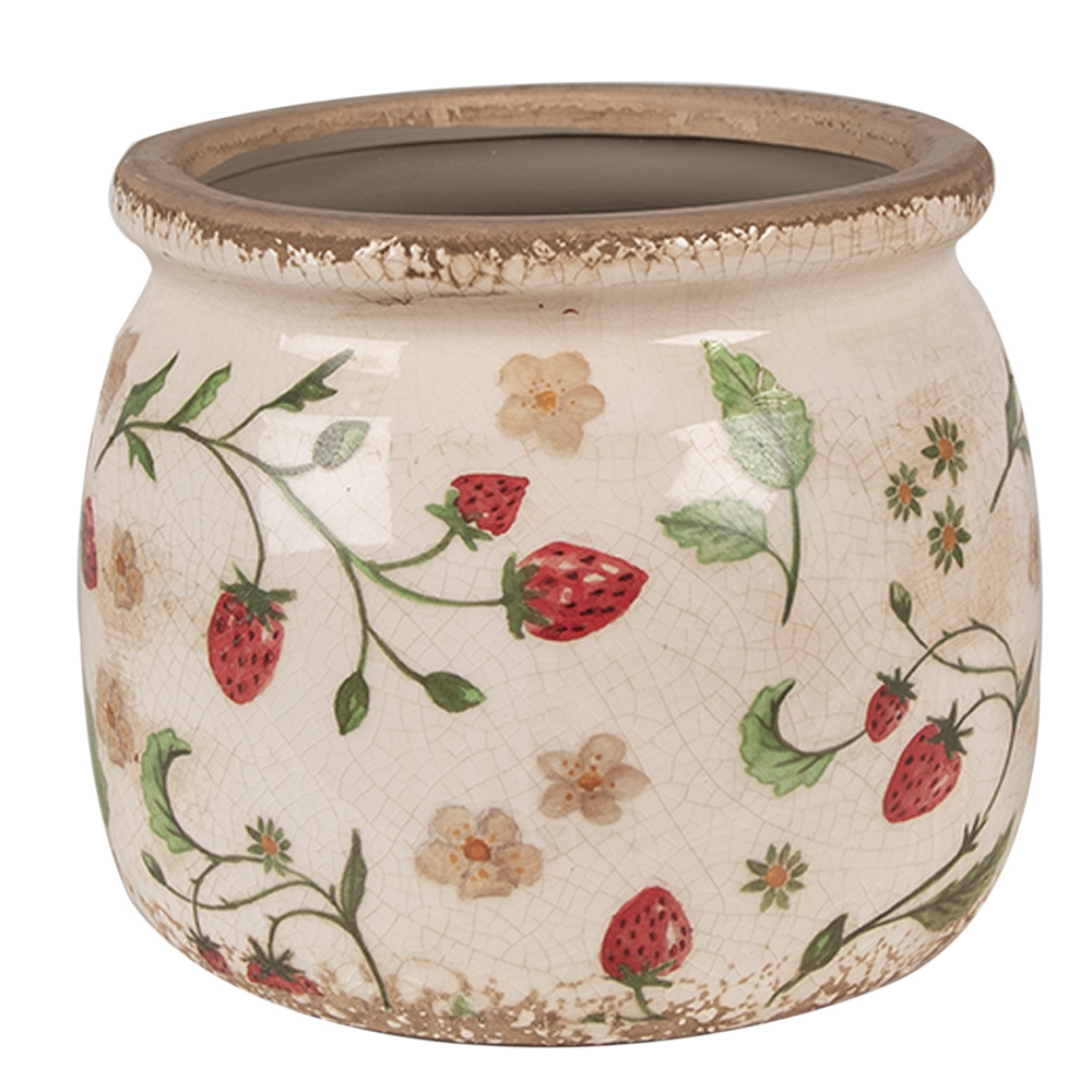 [6CE1632M] Flower Pot Inside Beige Red Ø 16x13 cm