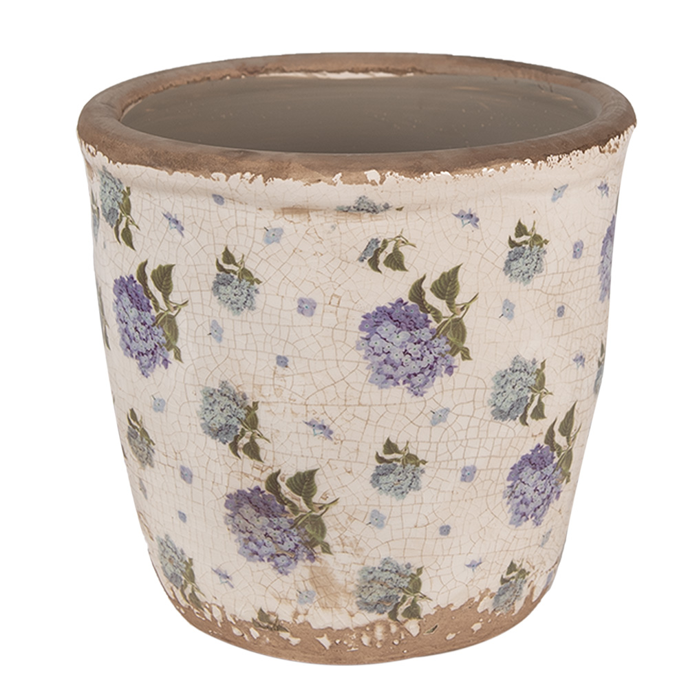 [6CE1638M] Flower Pot Inside Beige Blue Ø 14x13 cm