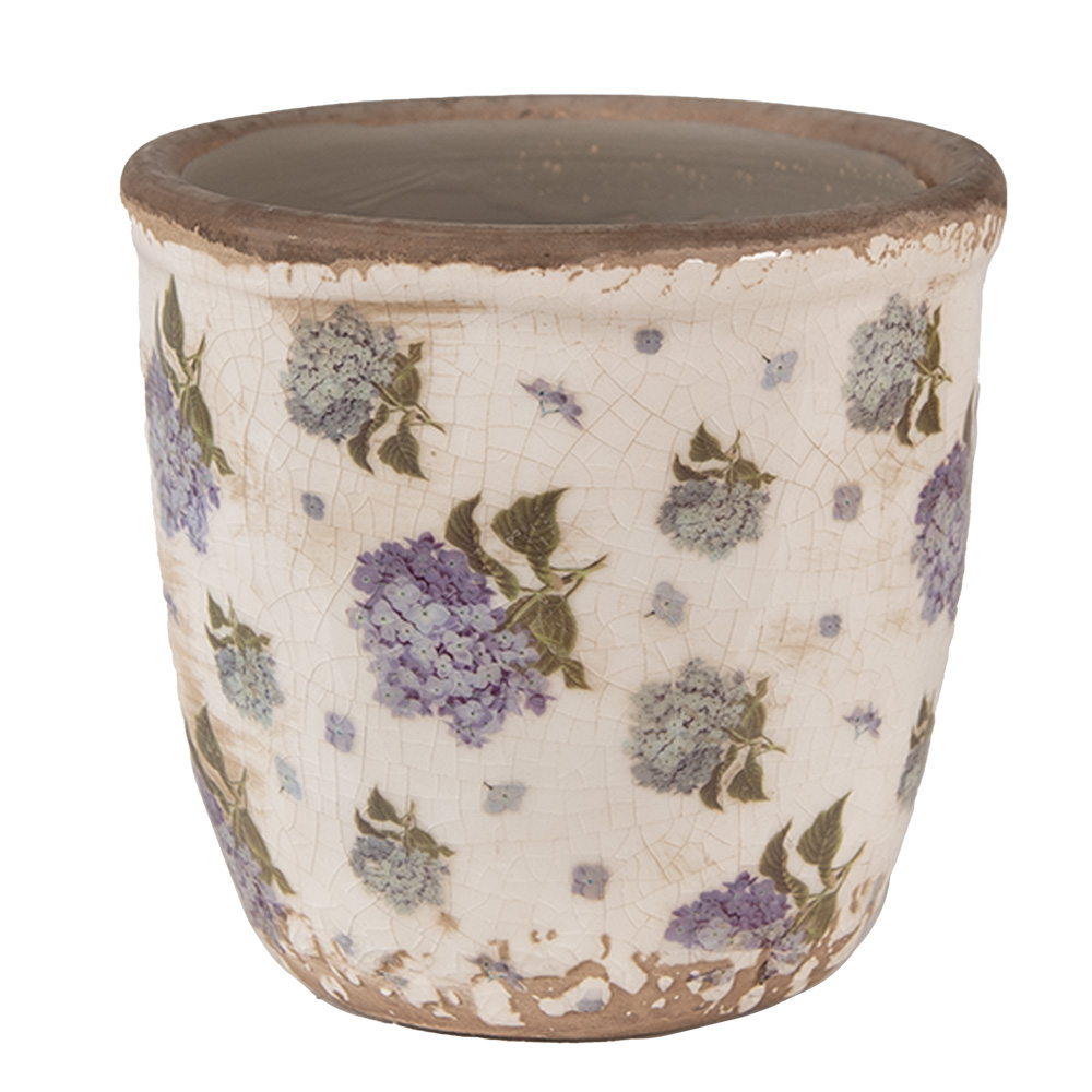 [6CE1638XS] Blumentopf für Innen Beige Blau Ø 11x10 cm