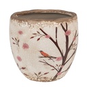 Flower Pot Inside Beige Brown Ø 14x14 cm