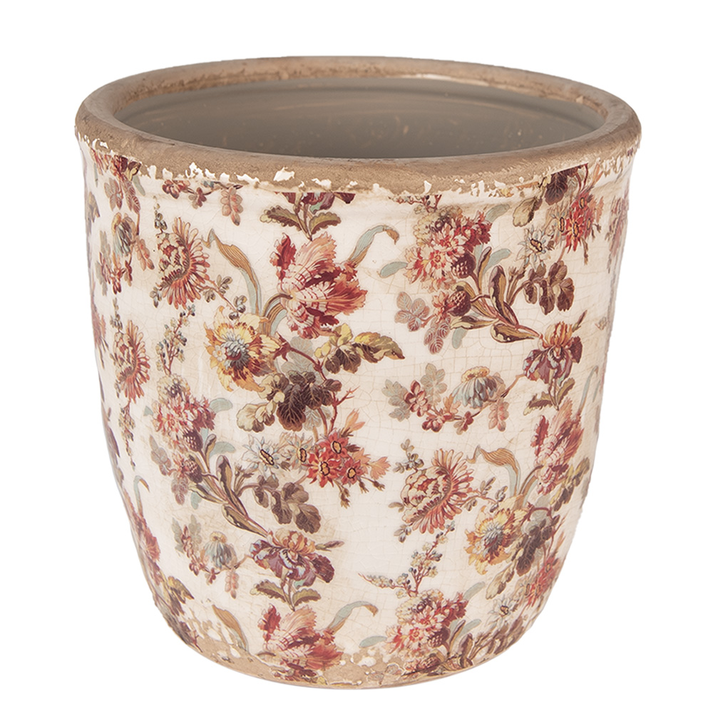 [6CE1649L] Pot de fleurs d'intérieur Beige Rose Ø 16x16 cm