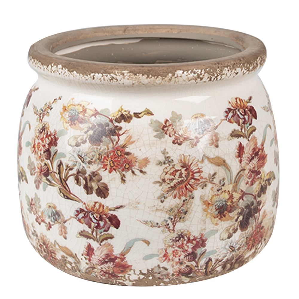 [6CE1650M] Vaso Porta Pianta Beige Rosa Ø 16x13 cm