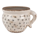 Vaso Porta Pianta Beige Nero 20x17x15 cm