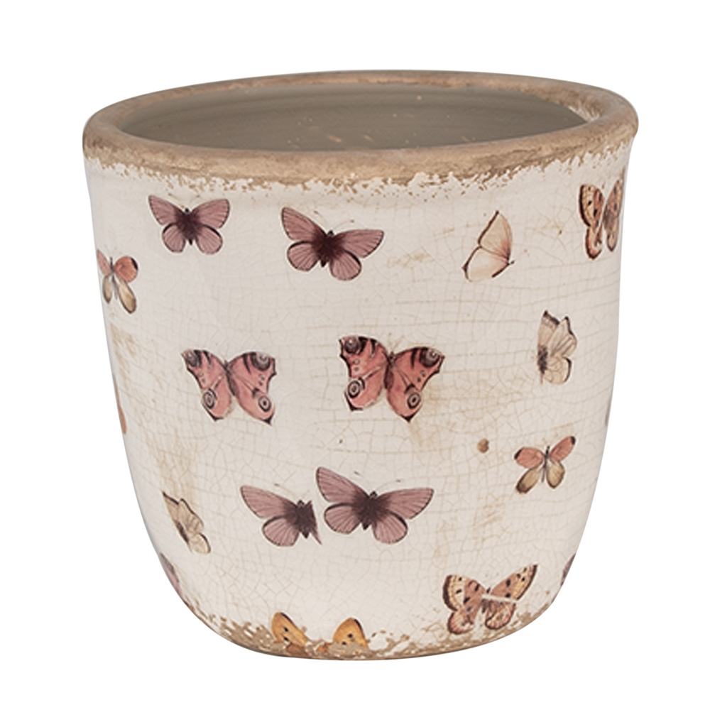 [6CE1661S] Blumentopf für Innen Beige Ø 13x12 cm