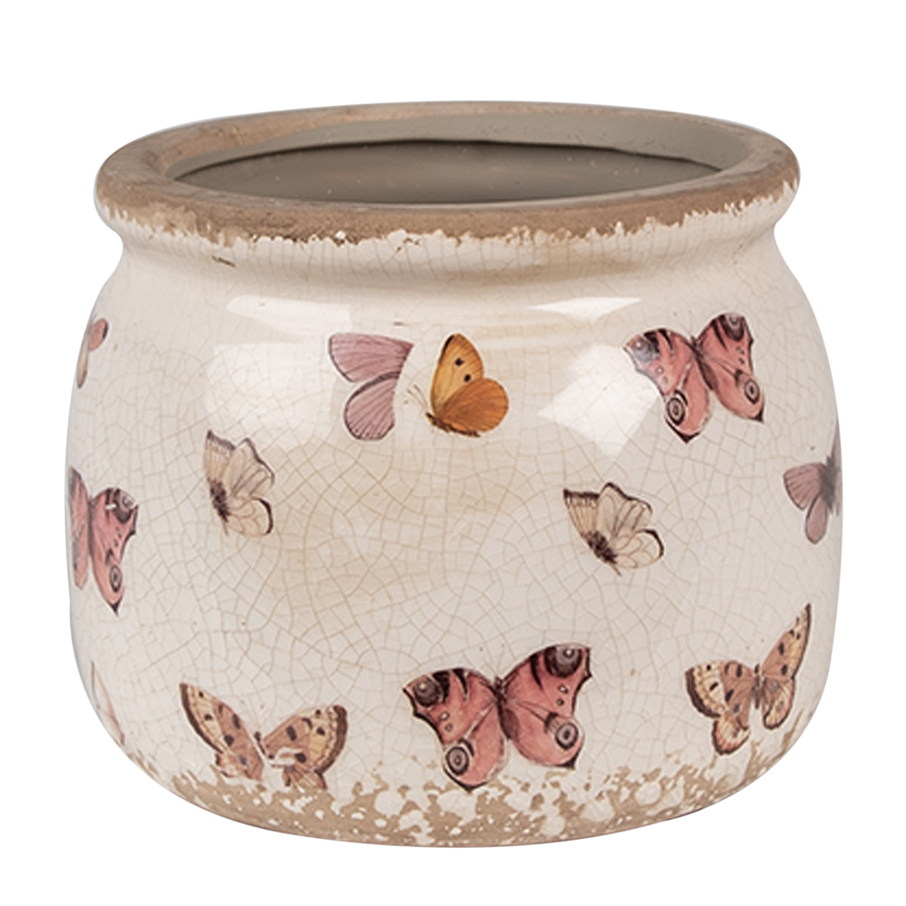 [6CE1662S] Blumentopf für Innen Beige Ø 12x10 cm