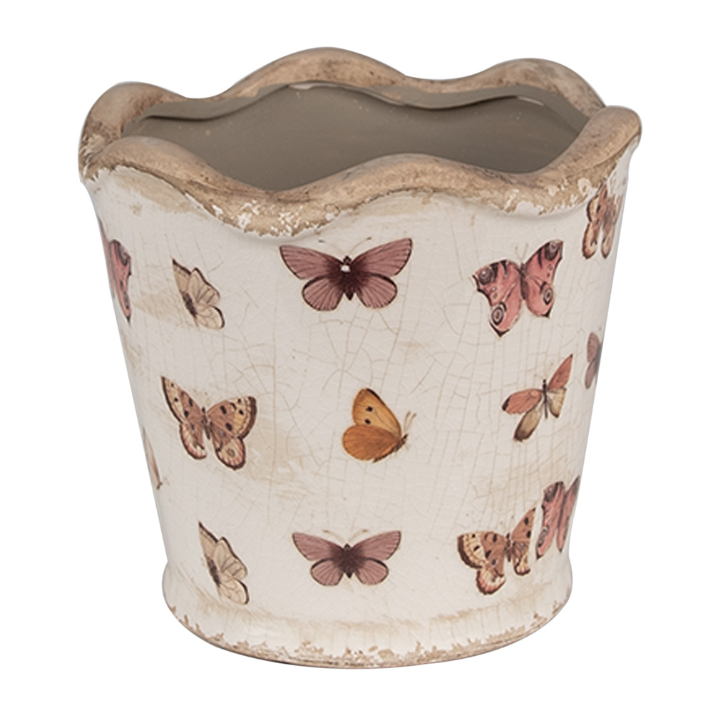 [6CE1664S] Pot de fleurs d'intérieur Beige Ø 13x12 cm