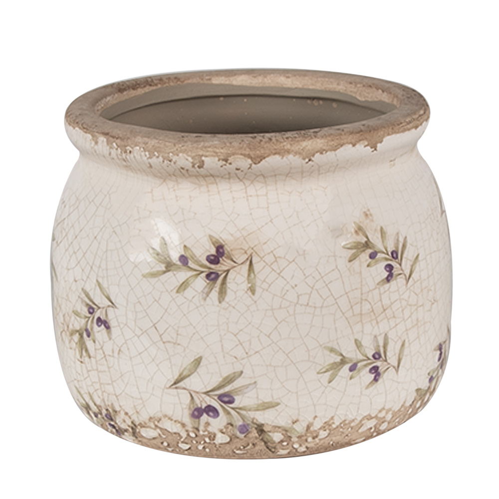 [6CE1670M] Pot de fleurs d'intérieur Beige Ø 16x13 cm