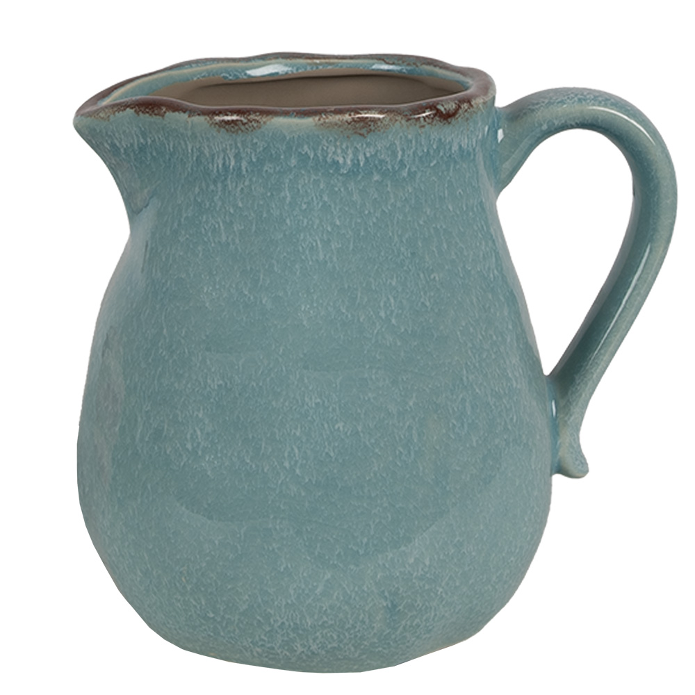 [6CE1713BL] Pichet décoratif Bleu 17x13x15 cm