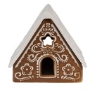 Kerzenhalter Weihnachten Häuschen Braun Weiß 8x8x8 cm
