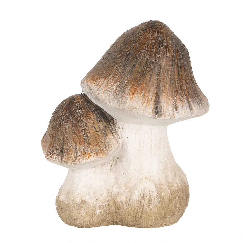 [6CE1768] Décoration Champignons Marron Blanc 10x7x12 cm