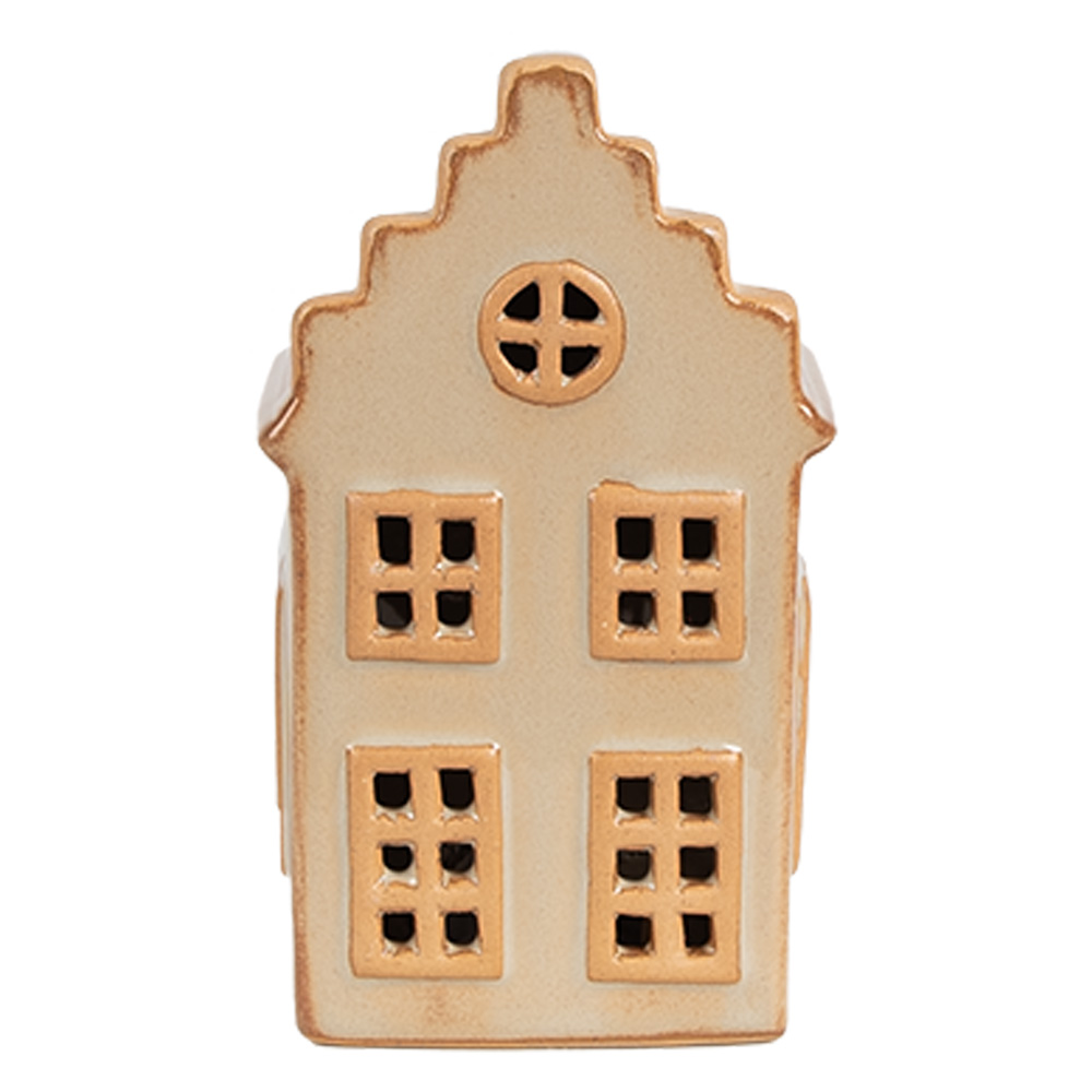 [6CE1843] Decoratie huisje met LED 6x6x11 cm