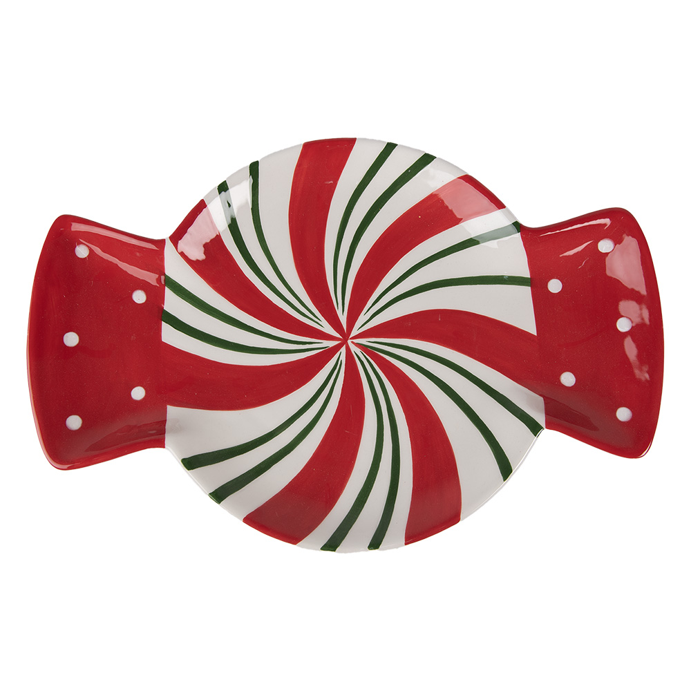 [6CE1848L] Tableware Diner Plate Red White 32x21x3 cm