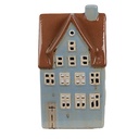 Porte-lampes de Noël chalet Bleu Marron 11x8x20 cm