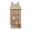 Kerzenhalter Weihnachten Häuschen Braun Beige 12x9x28 cm