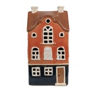 Portacandele Natale Casette Arancio Blu 12x9x22 cm