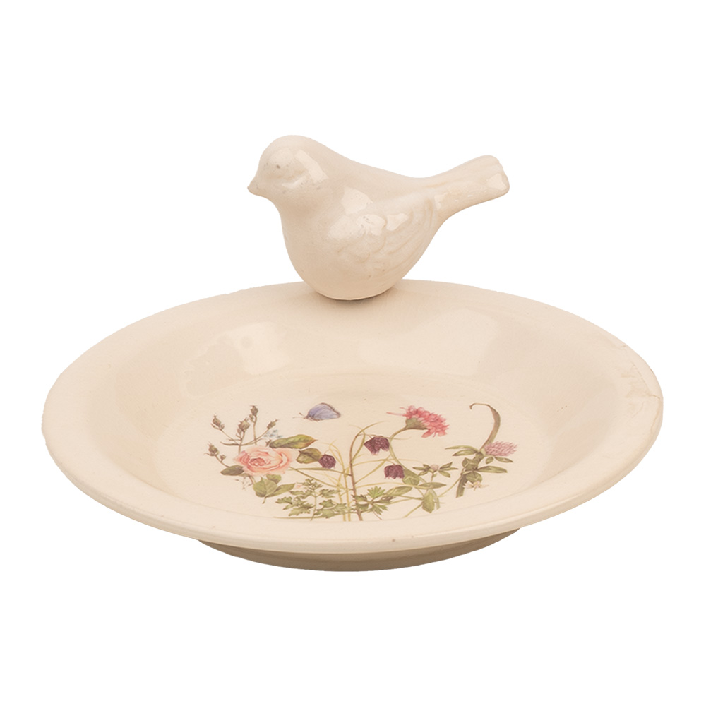 [6CE1948M] Bird feeder Beige Pink Ø 21x10 cm
