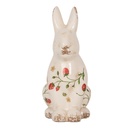 Statua Decorativa Coniglio Beige Rosso 16x12x28 cm