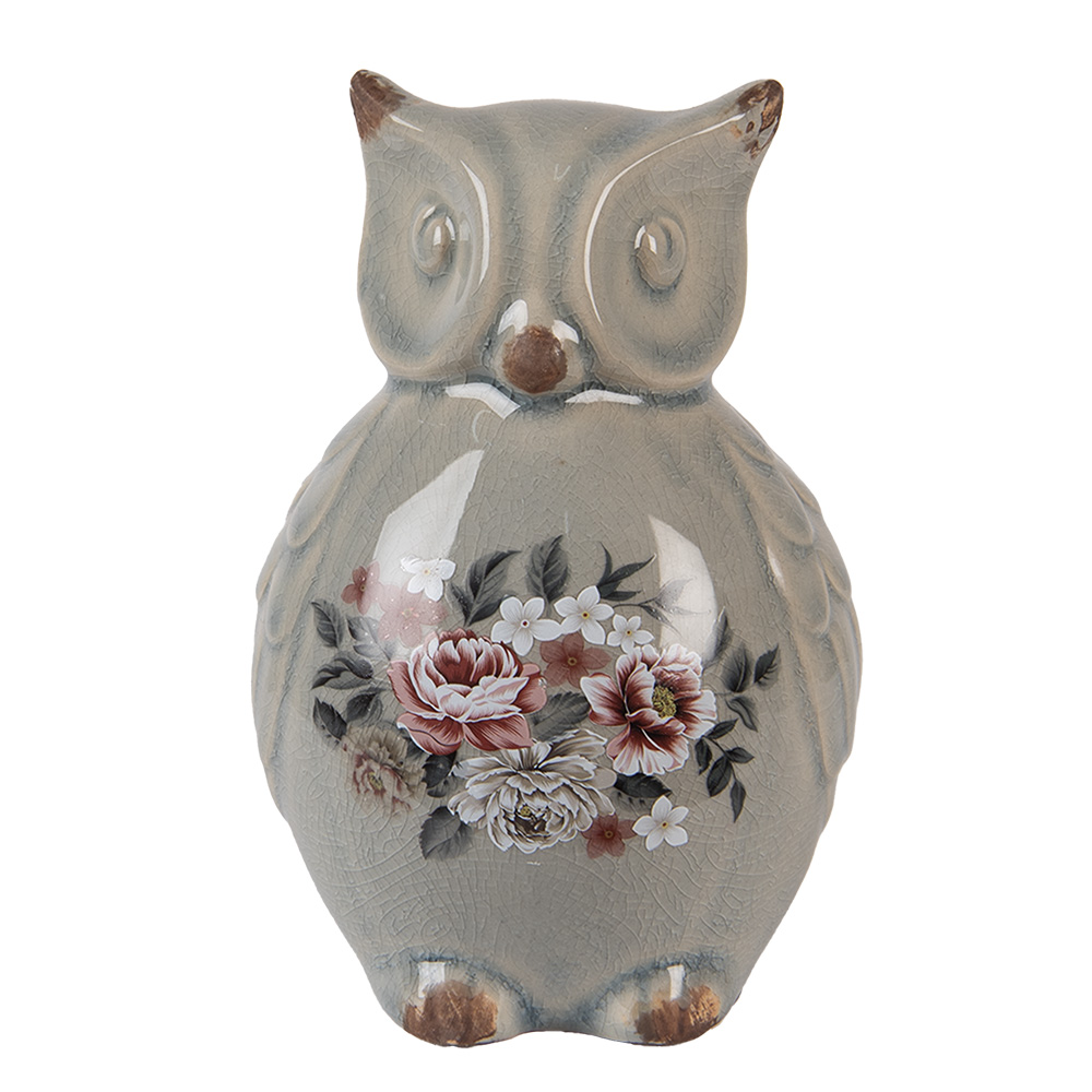 [6CE1967M] Decoratie uil 11x10x17 cm