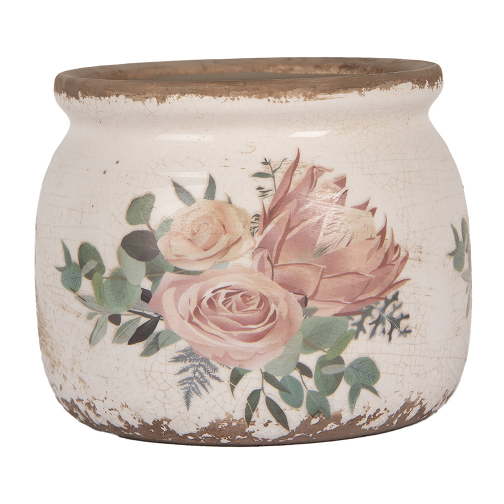 [6CE1978S] Pot de fleurs d'intérieur Beige Rose Ø 12x10 cm