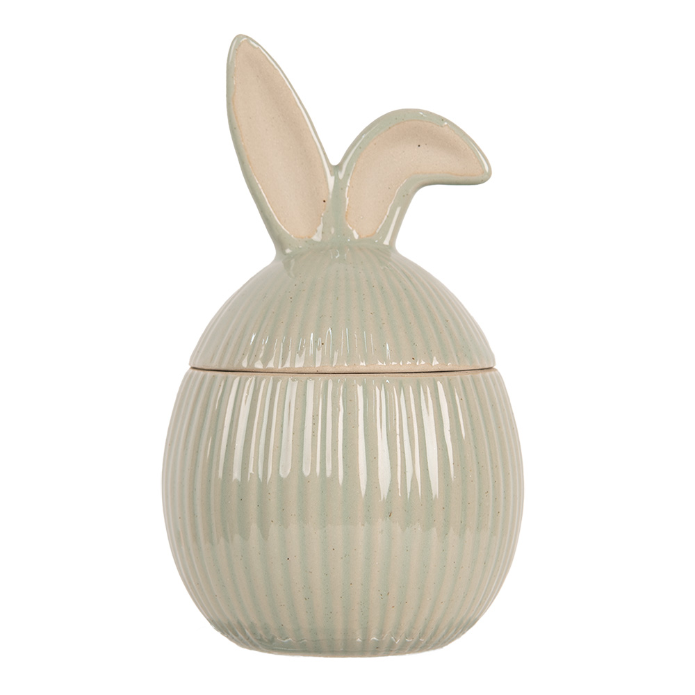 [6CE2013] Storage Jar with Lid Green 10x10x16 cm