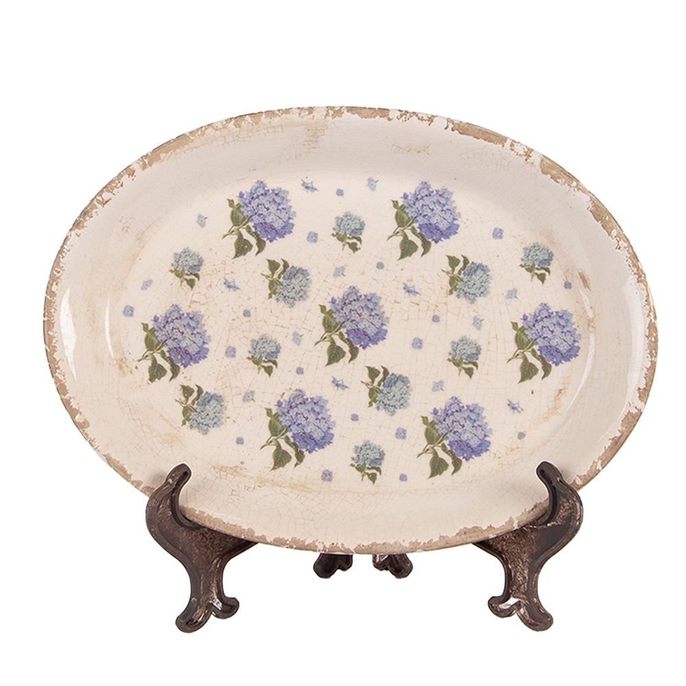 [6CE2024] Plaque de décoration Beige Bleu 25x18x2 cm