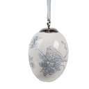 Decoration Oeuf pendentif Blanc Bleu Ø 6x8 cm