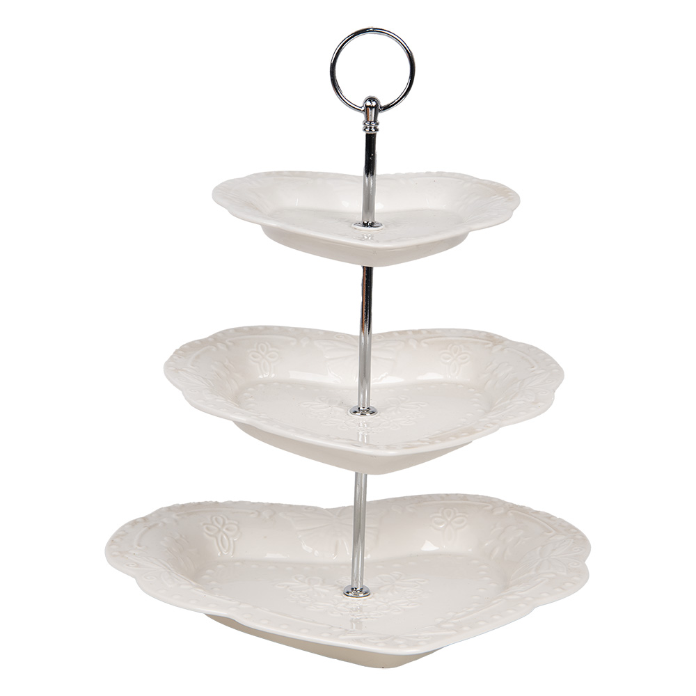 [6CE2048] Alzatina 2 Livelli Bianco Ø 26x31 cm