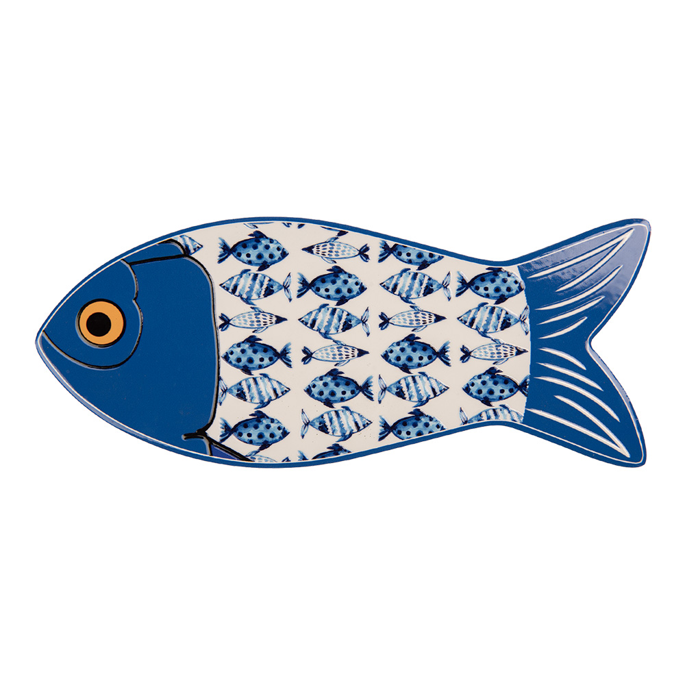 [6CE2059] Sottopentola Blu Bianco 12x30x1 cm