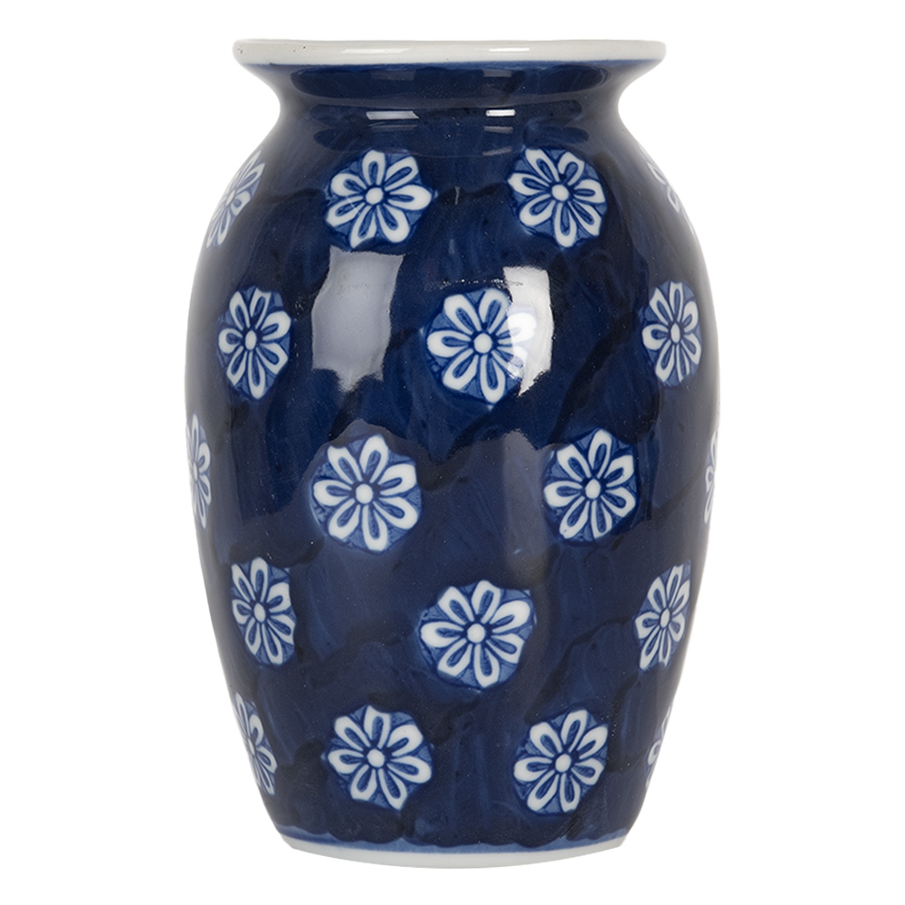 [6CE2085] Vase Blue White Ø 10x15 cm