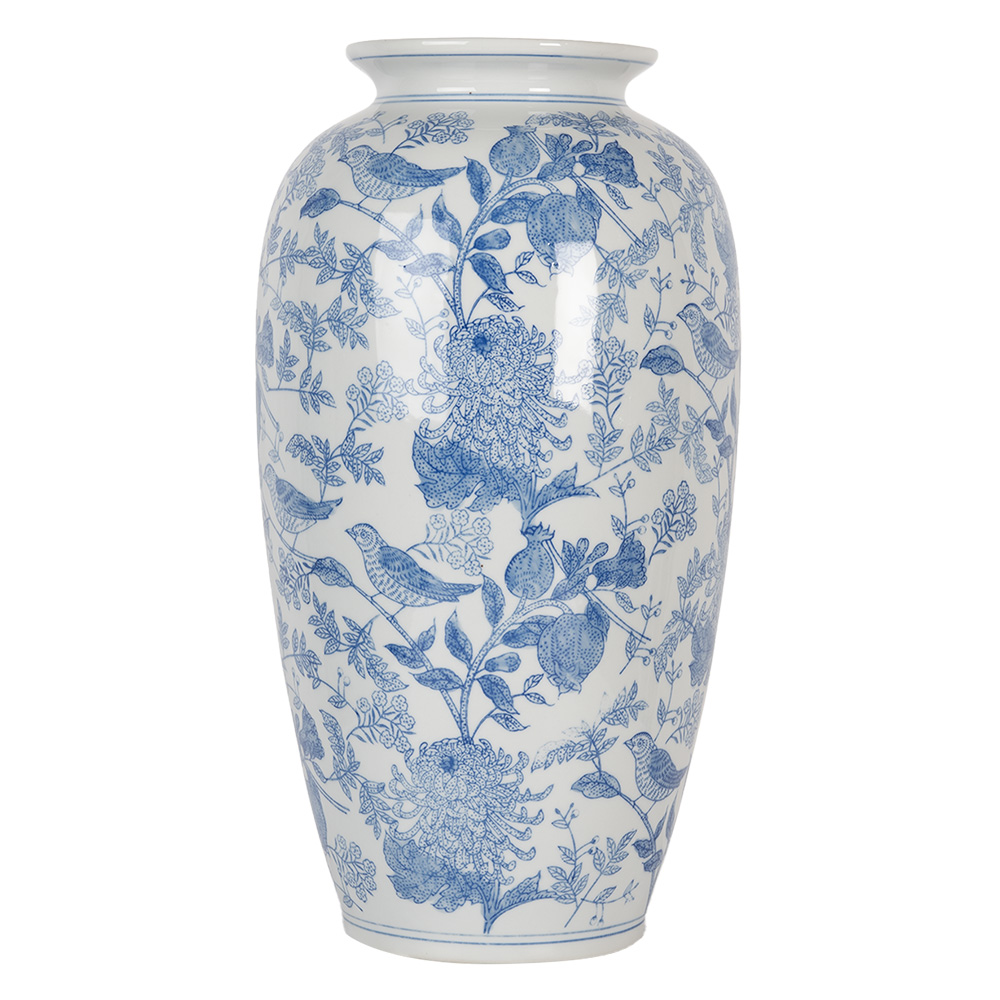 [6CE2103] Vaso Bianco Blu Ø 17x27 cm