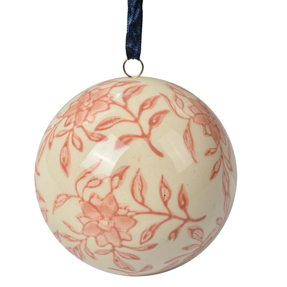 [6CE2105M] Dekoration Ball Beige Rosa Ø 8x8 cm