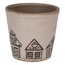 Vaso Porta Pianta Beige Nero Ø 15x14 cm