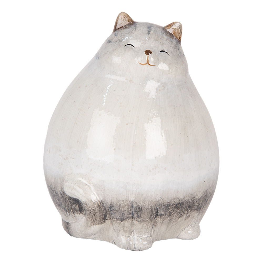 [6CE2131] Decorazione Gatto Grigio 14x13x18 cm