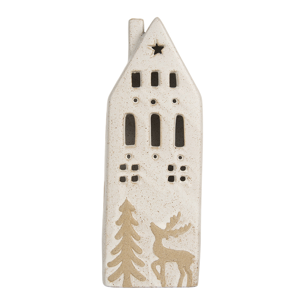 Decoratie huisje met LED 9x7x24 cm