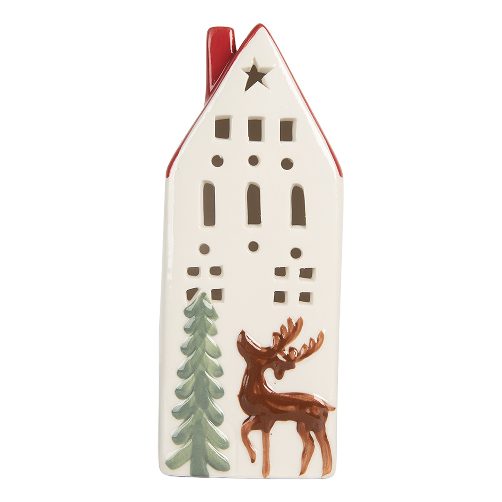 Decoratie huisje met LED 7x6x19 cm