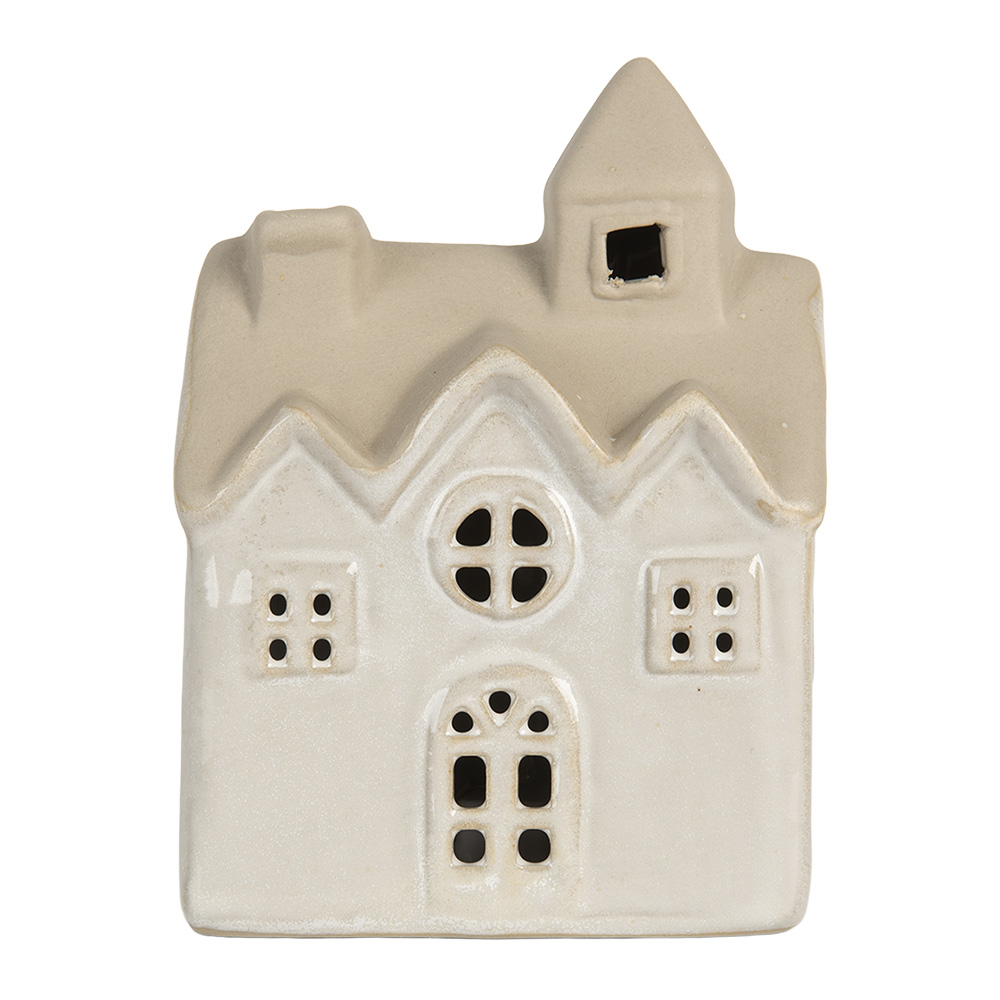 [6CE2180] Decorazione Casa con LED Bianco Beige 9x6x12 cm