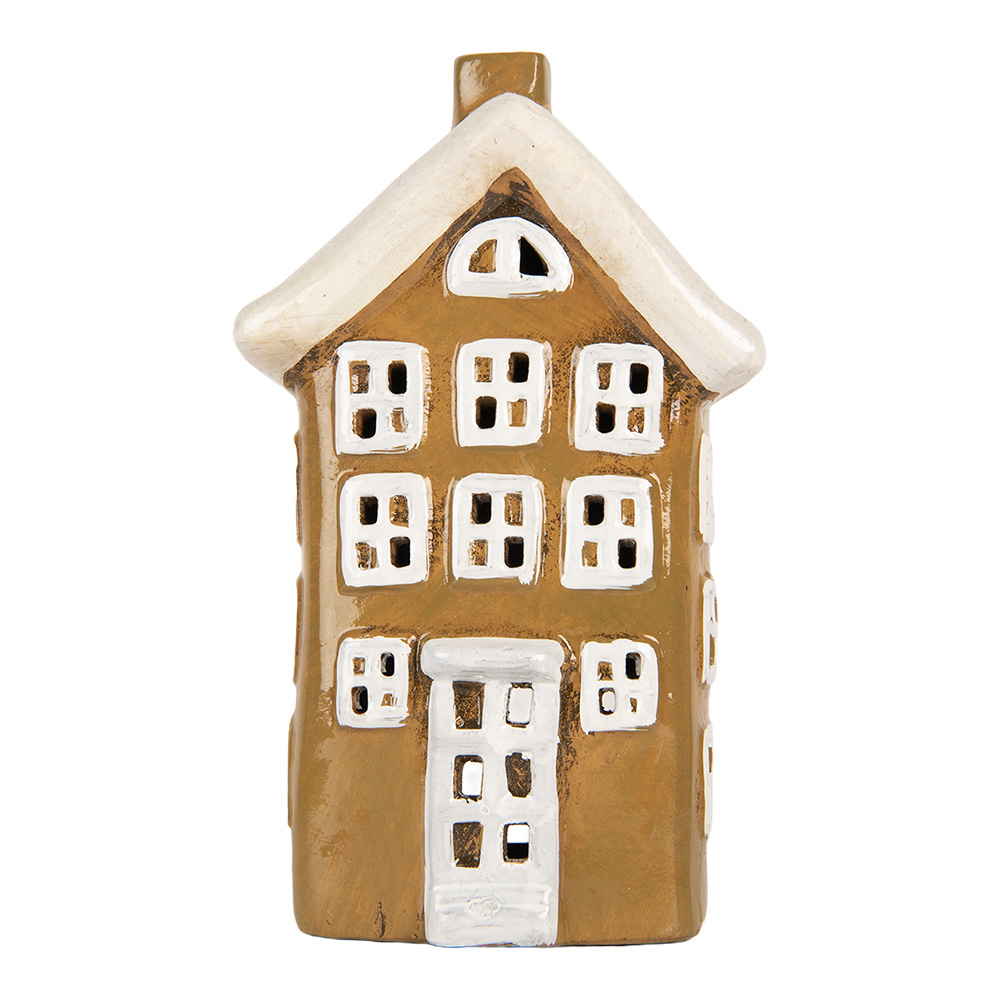 [6CE2194] Decoration House Brown Beige 12x8x19 cm