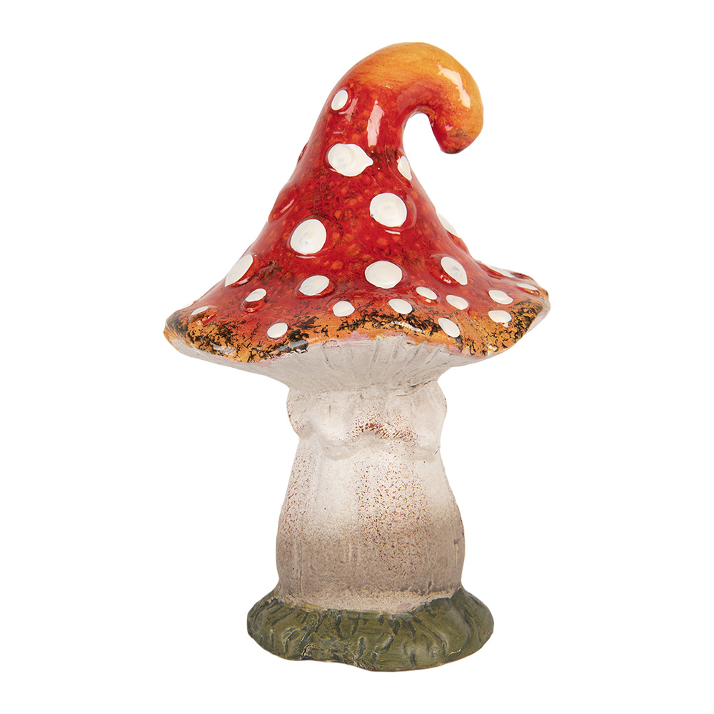 [6CE2205] Decorazione Fungo Rosso Bianco 11x11x16 cm