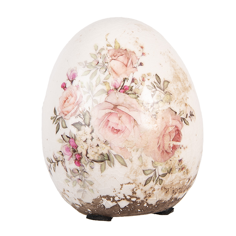 [6CE2207S] Deko Ei Beige Rosa Ø 7x9 cm
