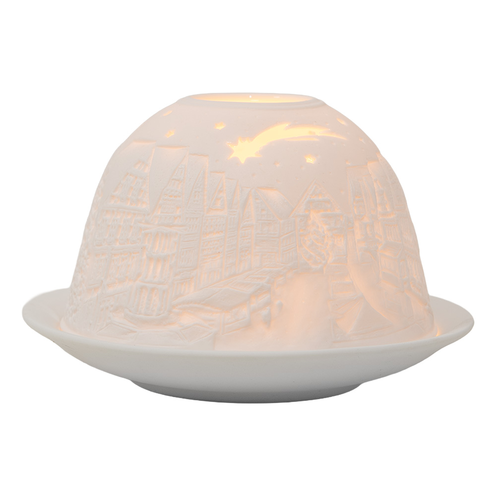 [6CE2208] Tealight Holder White Ø 12x8 cm
