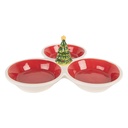 Serving Bowl/Platter Red White 26x26x10 cm